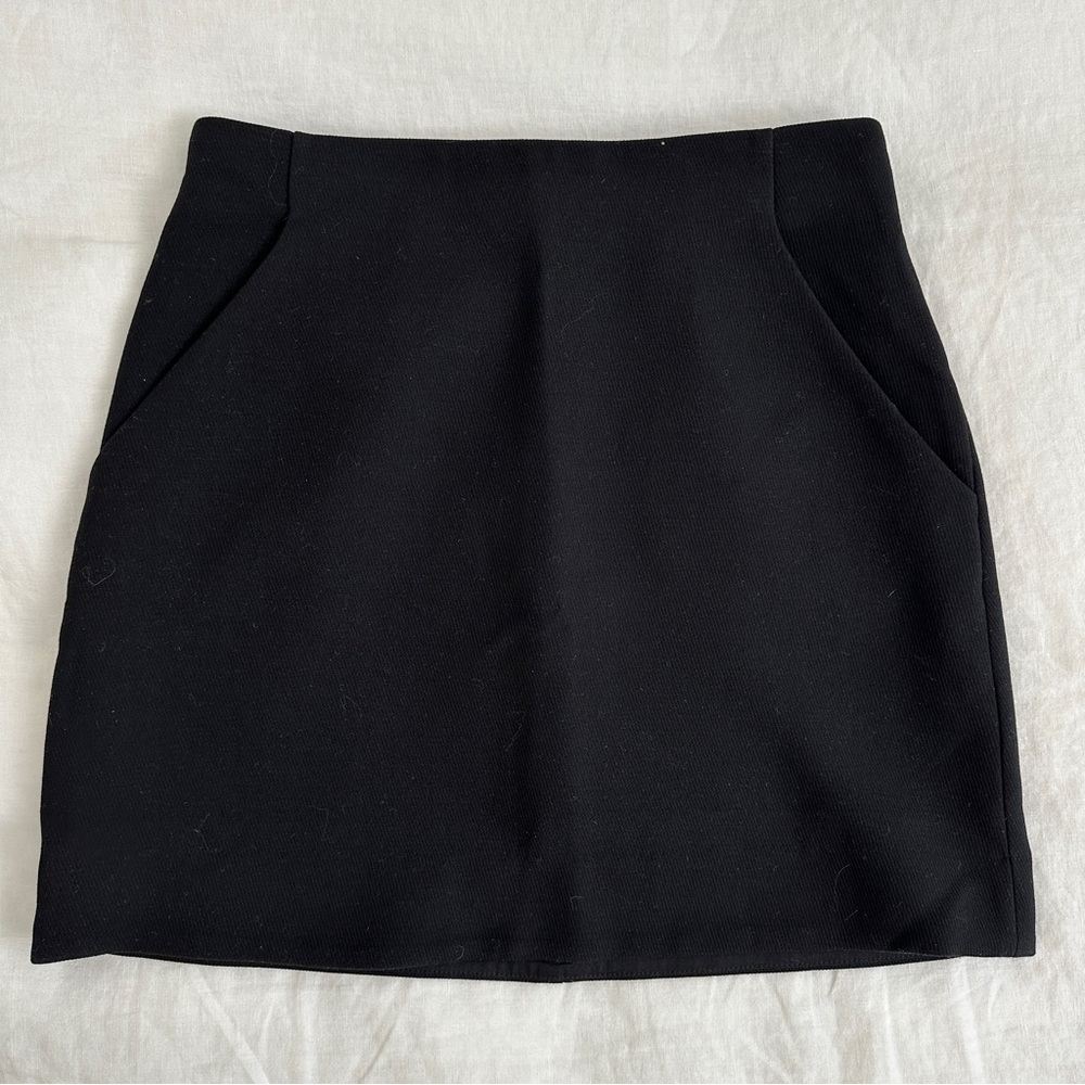& Other Stories black A-line mini skirt
